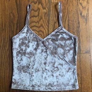 Tilly's Full Tilt Champagne Velvet Cami/Tank Small